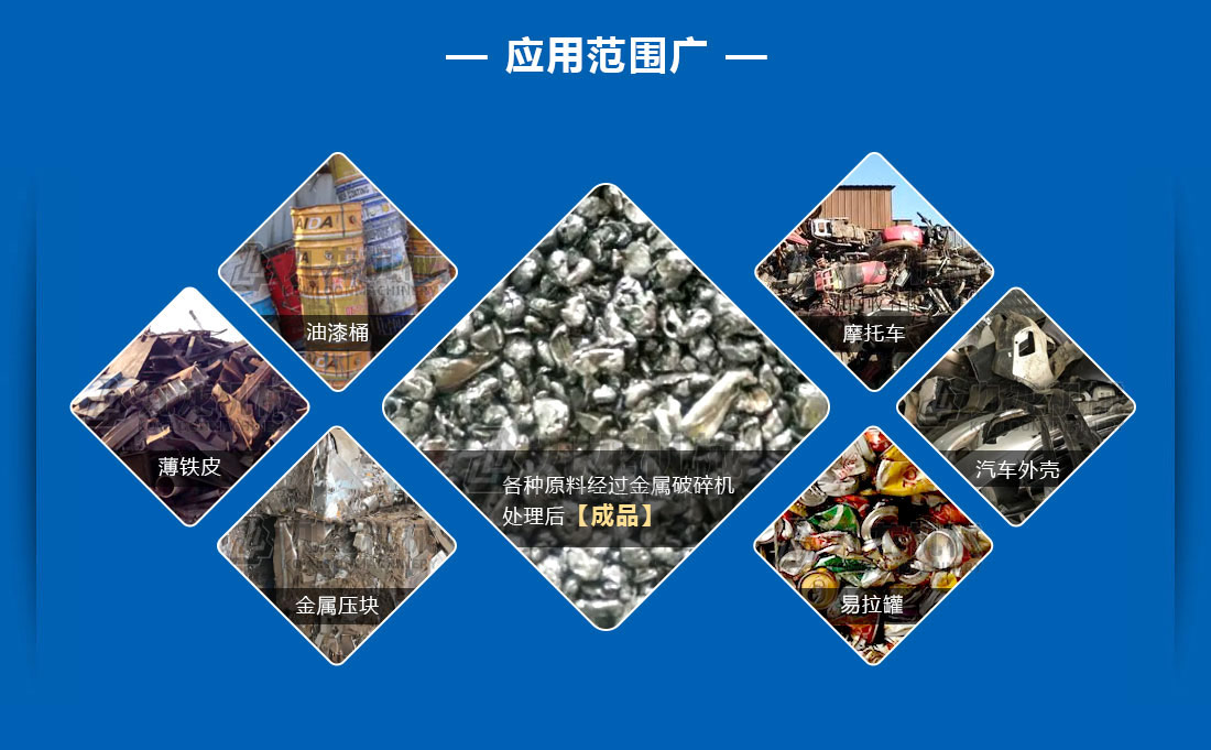 金屬破碎機應(yīng)用范圍廣